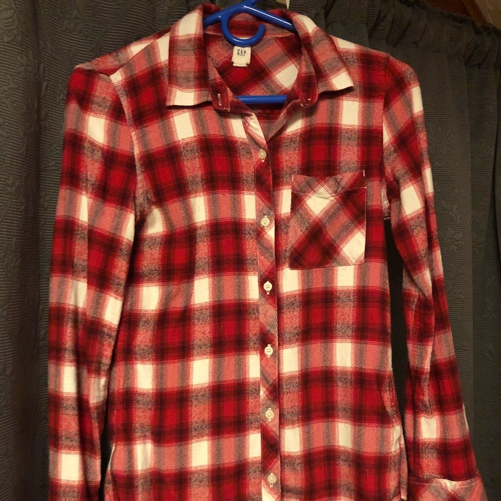 Gap Red Plaid Flannel Shirt